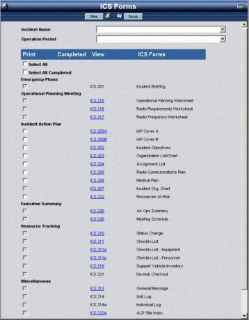 Other forms from the ICS Model